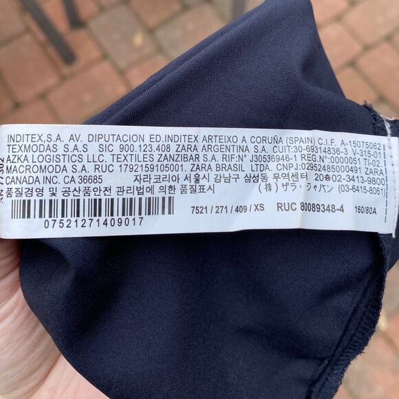 Zara Basic Collection Long Sleeve Dress Blue Dots Women's Size Extra Small - Picture 11 of 12